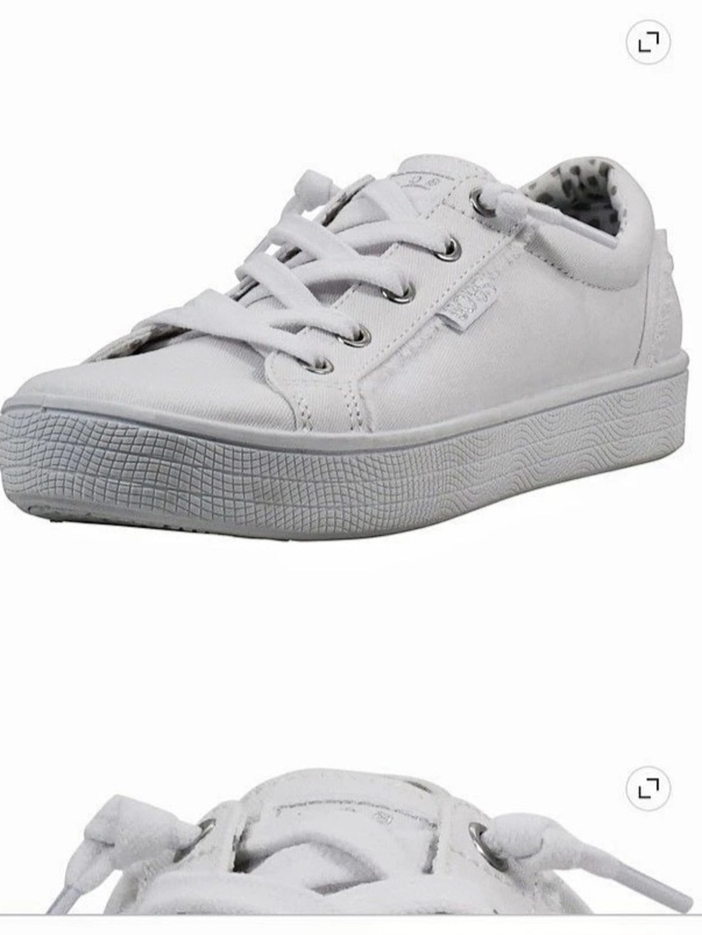 Skechers BOBS B Extra Cute 2Cute4U Women's White & Silver Sz 11 NWB